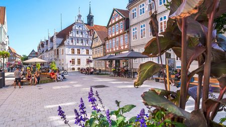 Historischer Marktplatz mit Fachwerkhäusern in Celle